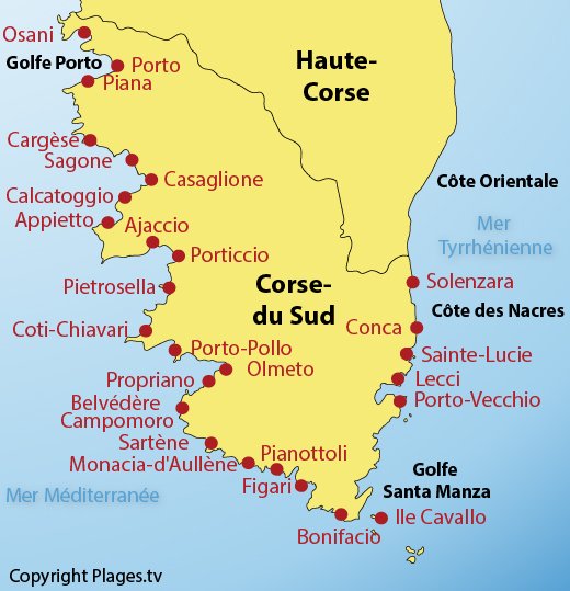 porticcio carte de corse