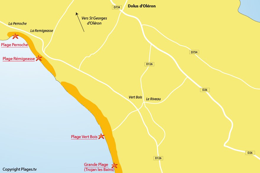 Carte des plages de Dolus d'Oléron