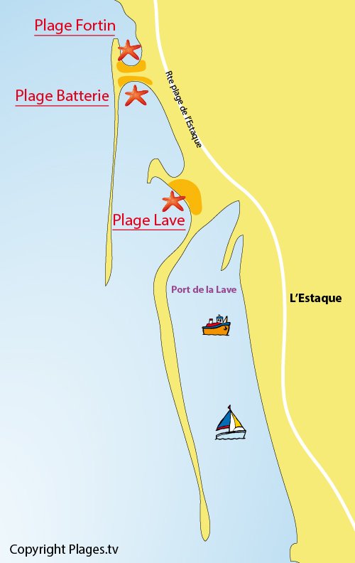 Map of Estaque Beach in Marseille