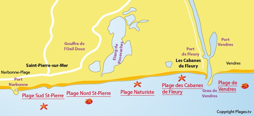 Carte des plages de Fleury d'Aude et de Saint-Pierre sur Mer (11)