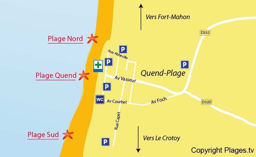 Carte des plages de Quend dans la Somme