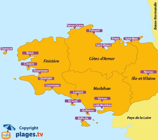 carte bretagne sud