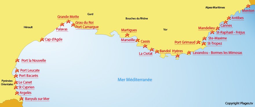 mer méditerranée en français