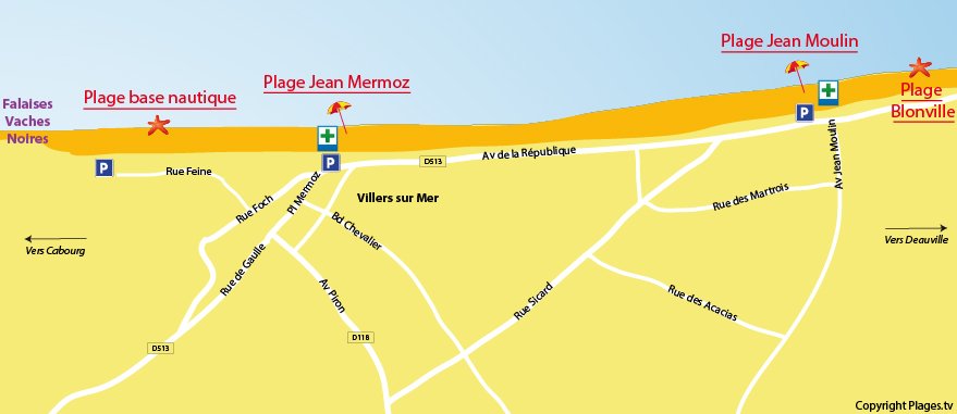 Carte des plages de Villers sur Mer (14)