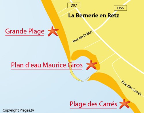 Carte du Plan d'Eau de La Bernerie en Retz