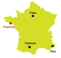 Location of Ploemeur in France