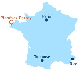 Localisation de Plonévez Porzay en Bretagne