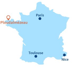 Localisation de Ploudalmézeau en Bretagne