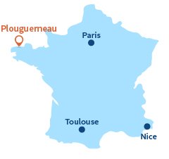 Localisation de Plouguerneau en Bretagne