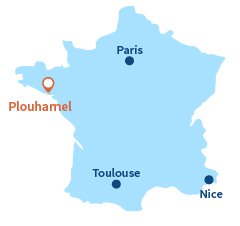 Localisation de Plouharnel au nord de Quiberon - Bretagne