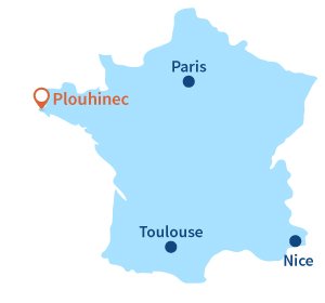 Localisation de Plouhinec dans le Finistère sud