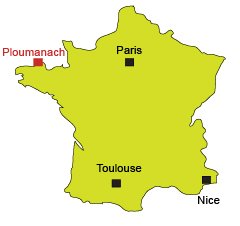 Location of Ploumanach in Brittany - France