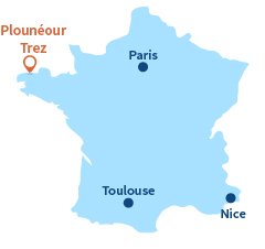 Localisation de Plounéour-Trez dans le Finistère Nord