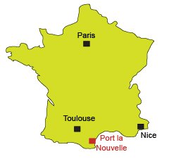 Location of Port la Nouvelle in France