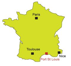 Location of Port Saint Louis in Camargue - France