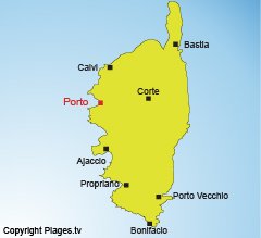 Location of Porto in Corsica