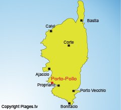 Location of Porto Pollo in Corsica