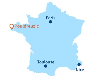 Localisation de Pouldreuzic en Bretagne