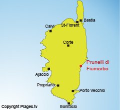 Mappa di Prunelli di Fiumorbo in Corsica