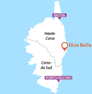 Localisation du camping Riva Bella en Corse