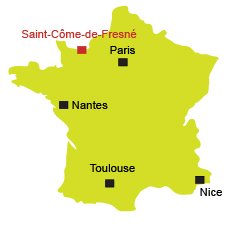 Map of Saint Come de Fresné in Normandy - France