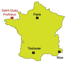 Map of Saint Quay Portrieux in Brittany