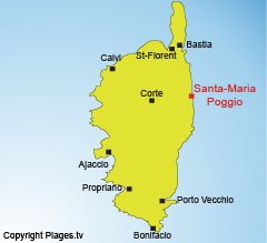 Location of Santa Maria Poggio in Corsica