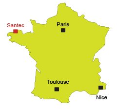 Map of Santec in Brittany