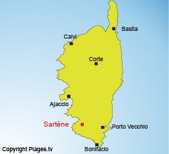 Location of Sartène in Corsica