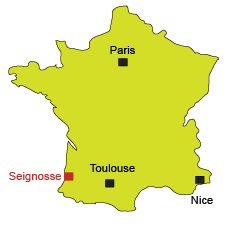 Map of Seignosse in France - Landes