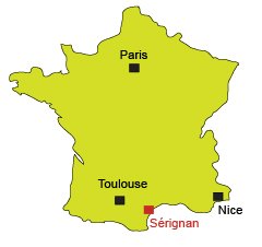 Mappa di Sérignan - Francia