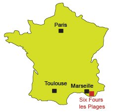 Map of Six Fours les Plages