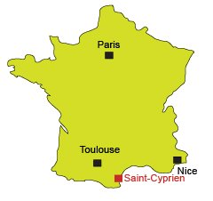 Location of Saint Cyprien in France