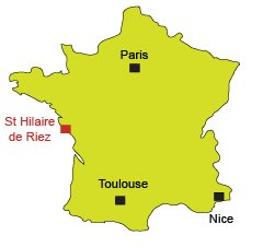 Localisation de St Hilaire de Riez en Vendée