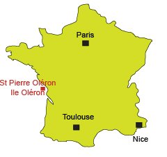 Location of St Pierre d'Oléron in France