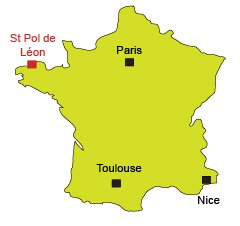 Localisation de Saint Pol de Léon en Bretagne