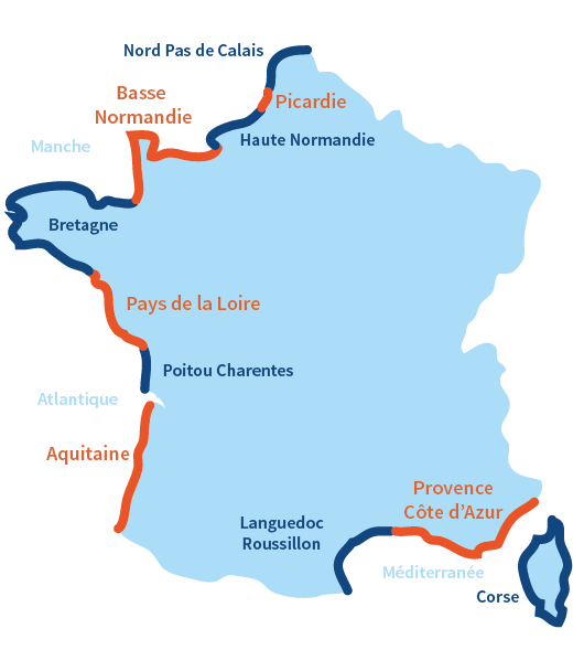 Carte des stations balnéaires françaises