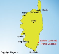 Localisation de Sainte Lucie de Porto Vecchio - Corse