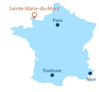 Localisation de Sainte Marie du Mont dans la Manche