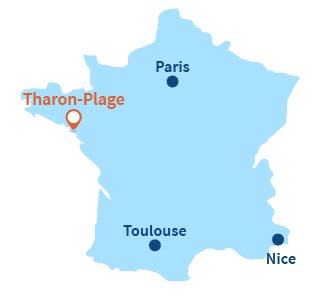 Localisation de Tharon-Plage en Loire Atlantique