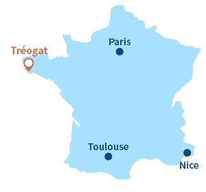 Localisation de Tréogat en Bretagne