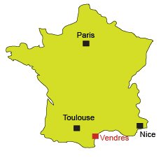 Location of Vendres in France