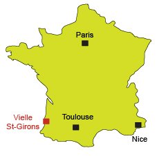 Carte de Vielle Saint Girons dans les Landes