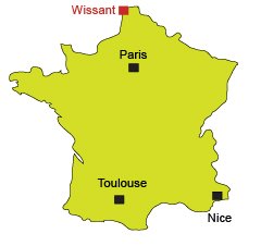 Mappa di Wissant in Francia