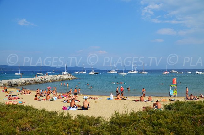 Beach in the centre of Cavalaire sur Mer - France