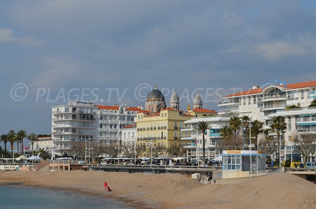 Seaside front of Saint Raphaël from the beach