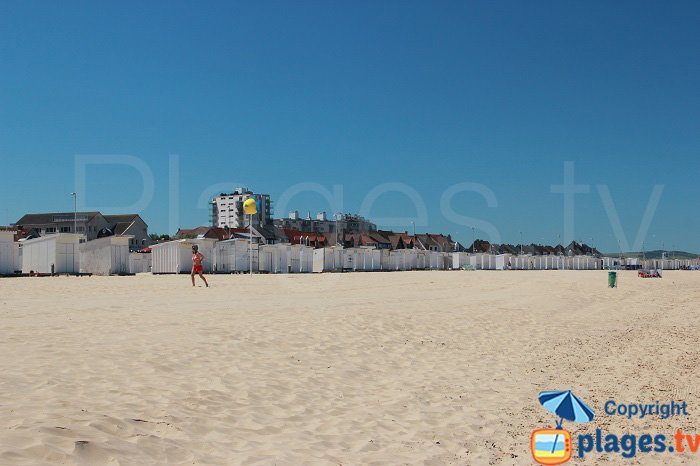 Bathing huts on the Calais beach in France