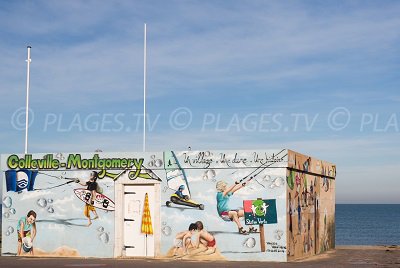 Colleville-Montgomery: an illustration for its beach on the first aid post