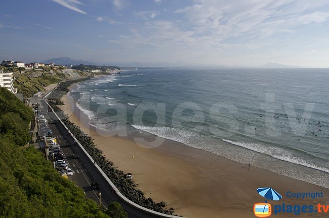 Spiaggia della Cote des Basques a Biarritz