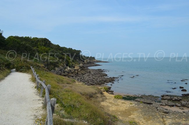 Sentier sur l'île d'Aix sur le littoral